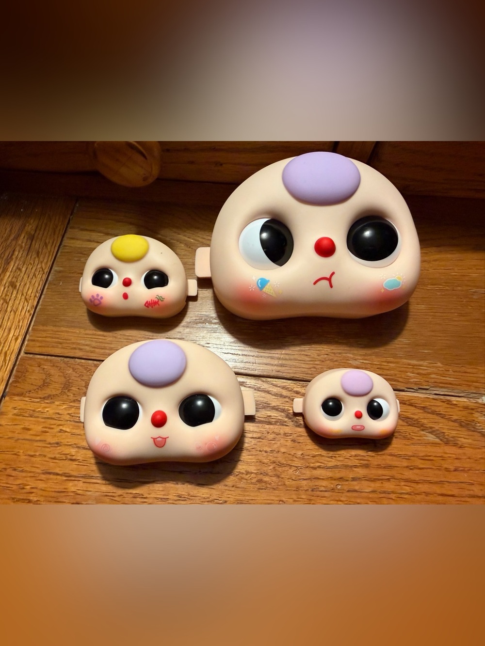 Baby Three Lot of 4 Plastic Play Doll Face/Head, Light Complexion Replacement